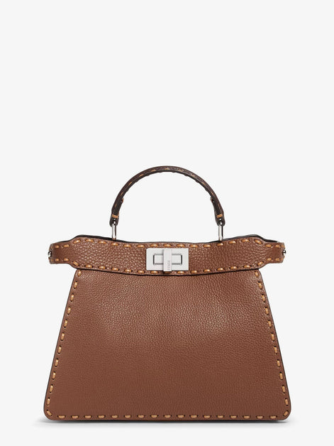 Fendi Peekaboo IseeU Small leather shoulder bag with Selleria macro stitching
