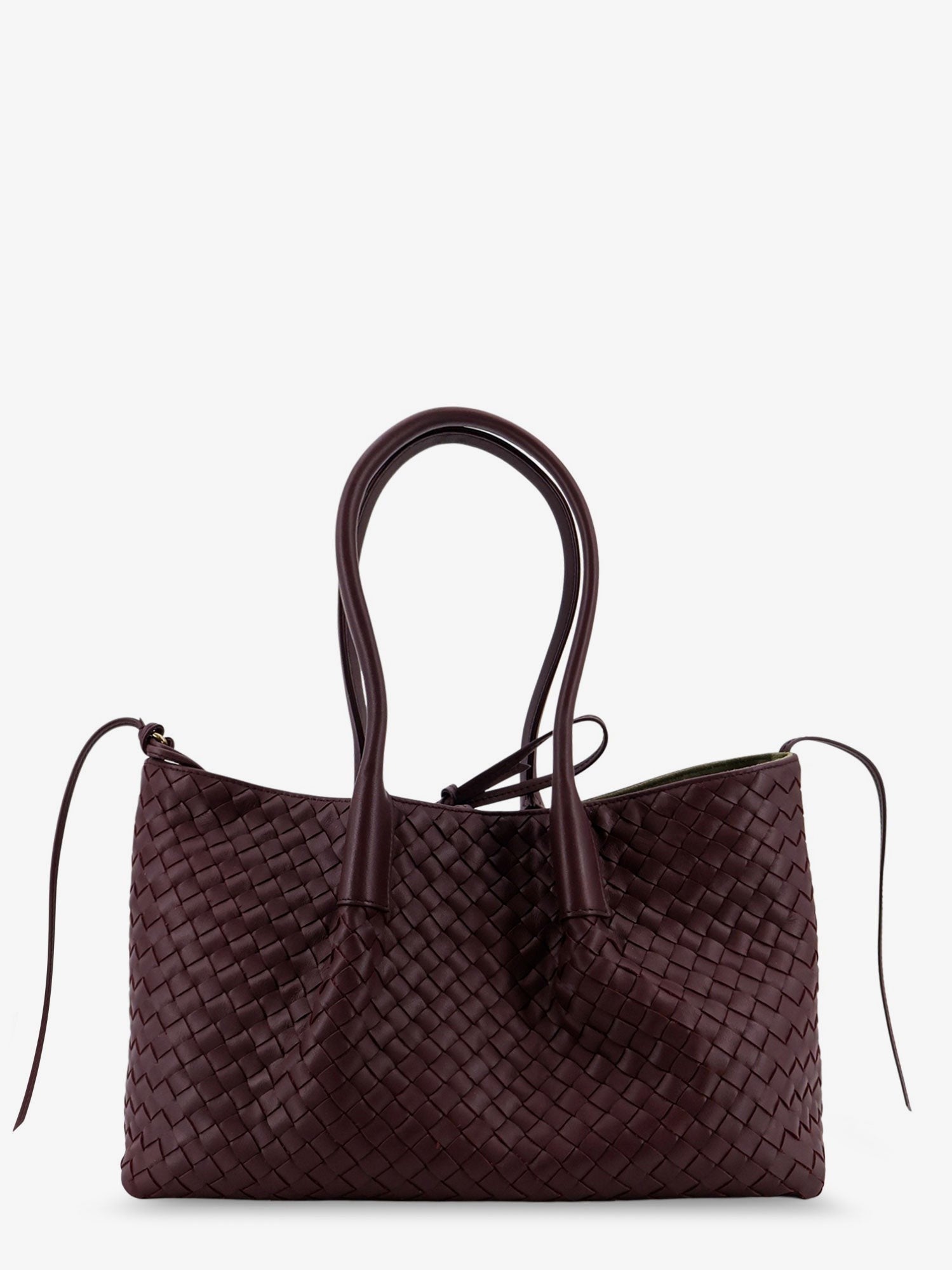 Pinacoteca leather handbag with Intrecciato motif