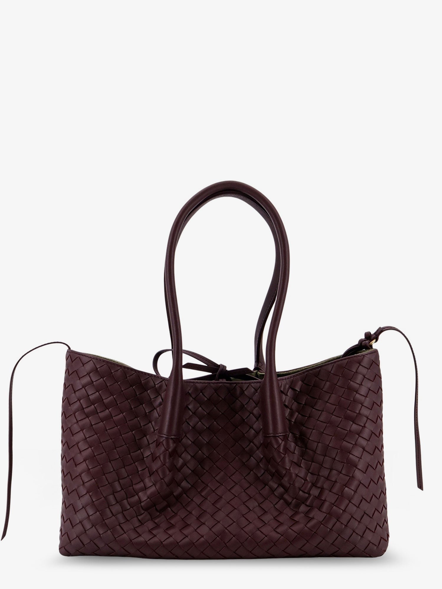 Pinacoteca leather handbag with Intrecciato motif
