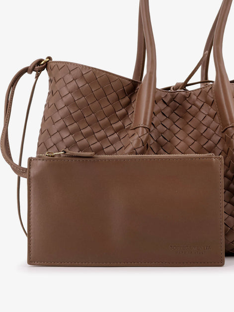 Pinacoteca leather handbag with Intrecciato motif