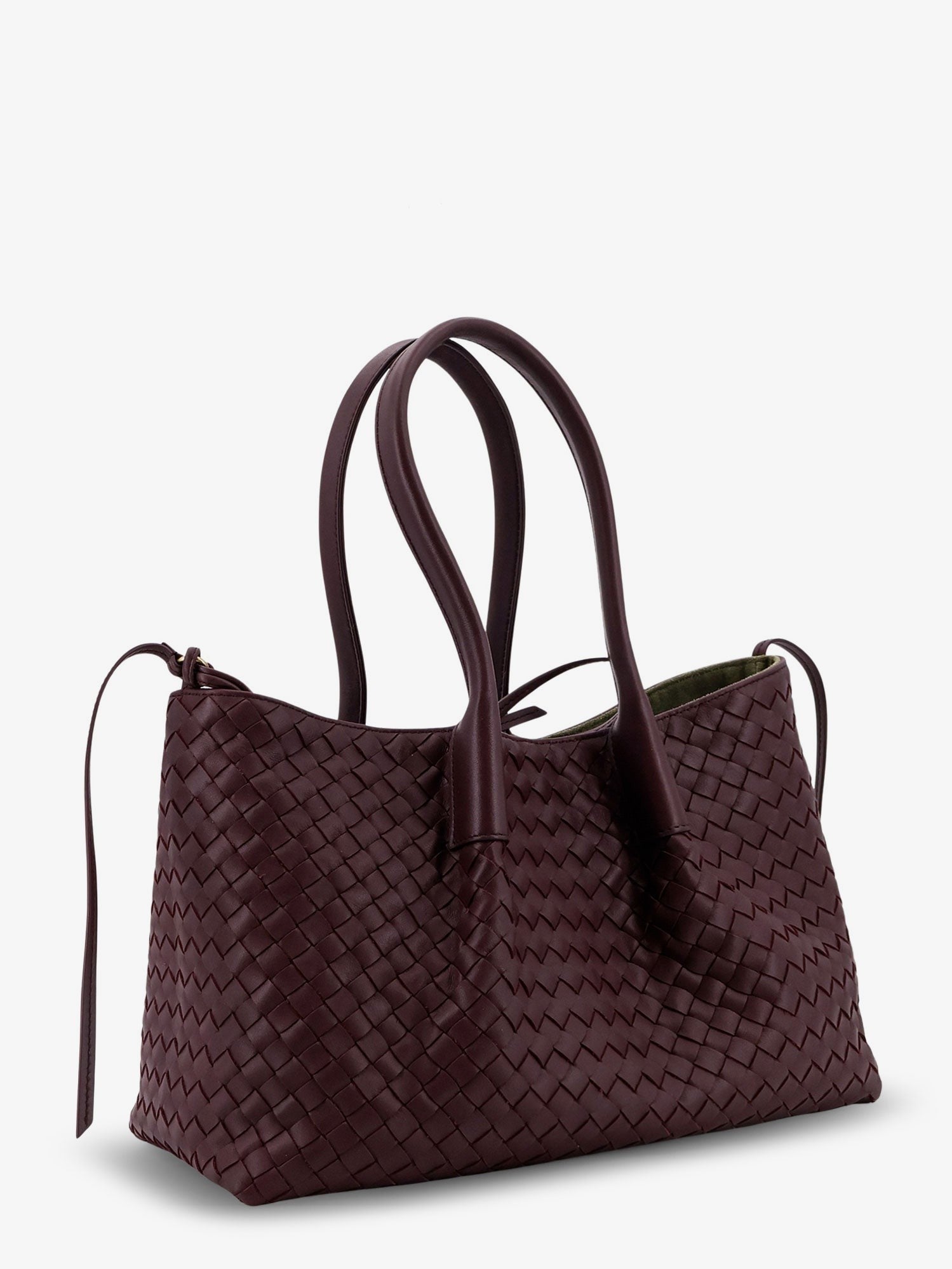 Pinacoteca leather handbag with Intrecciato motif