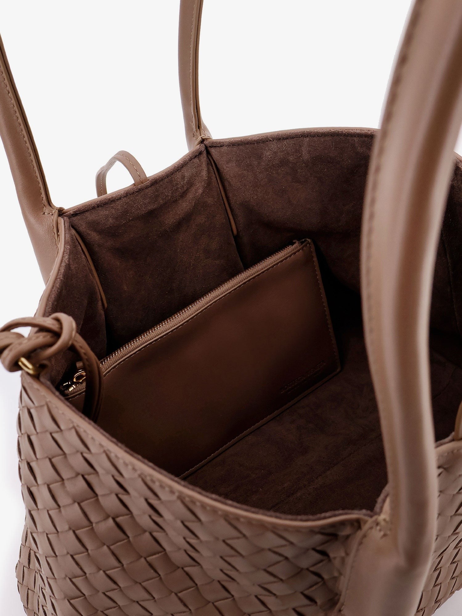 Pinacoteca leather handbag with Intrecciato motif