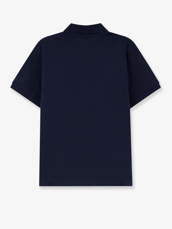 Saint Laurent Piqué cotton polo shirt with Cassandre embroidery