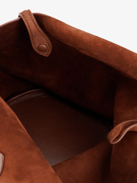 Play suede shoulder bag with contrasting logo