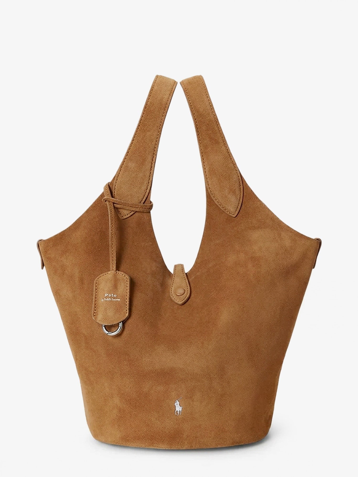 Play suede shoulder bag with contrasting logo