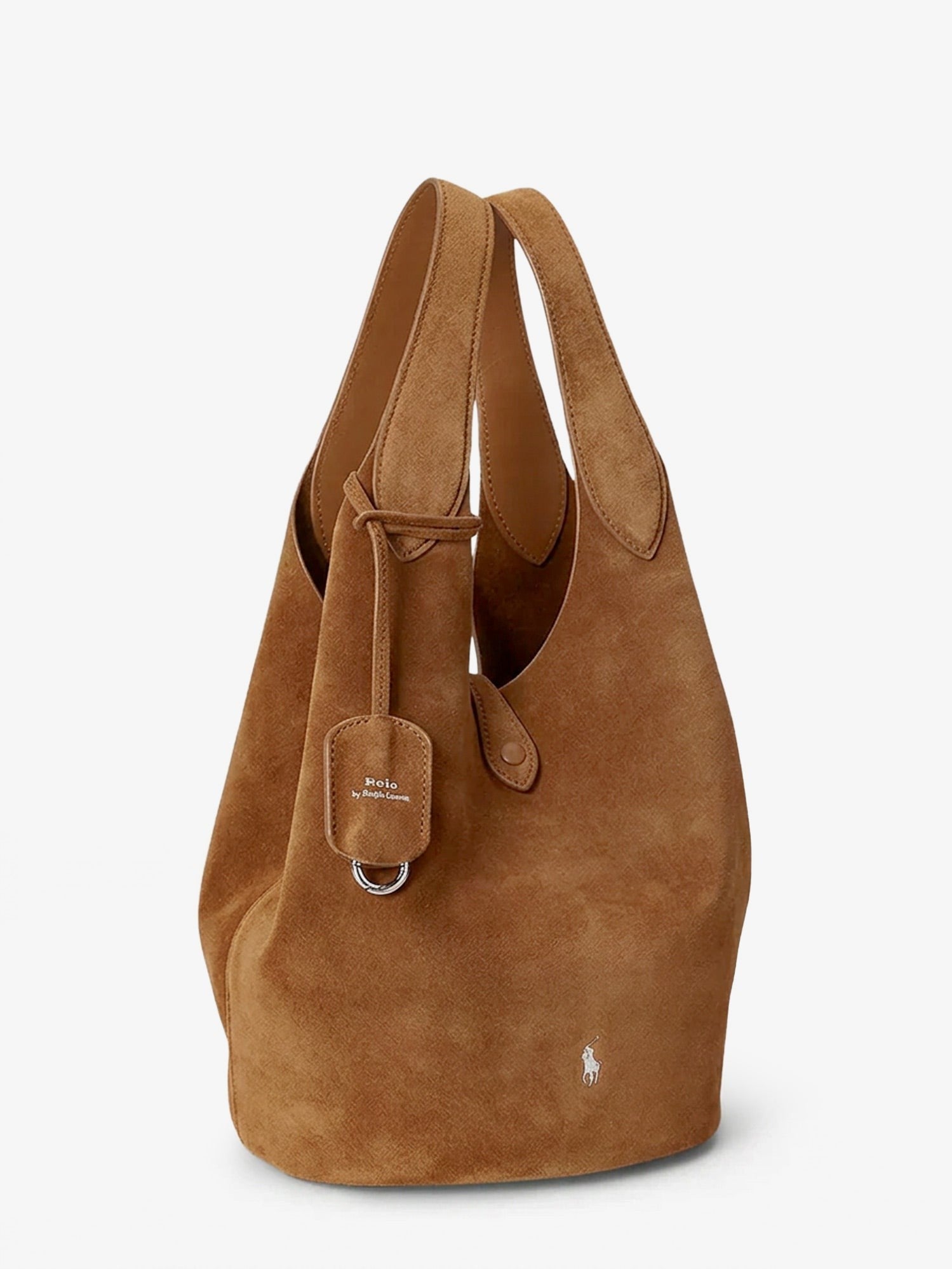 Play suede shoulder bag with contrasting logo