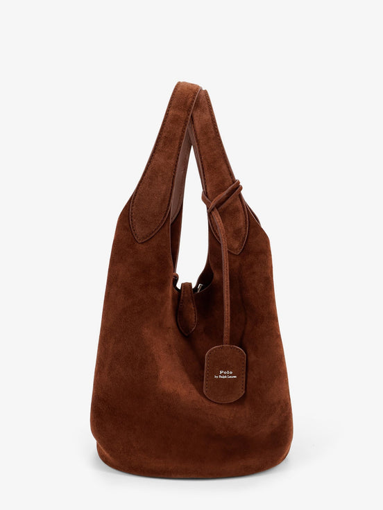 Play suede shoulder bag with contrasting logo