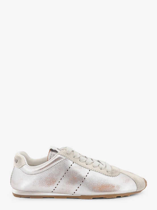 Plume vintage silver leather sneakers