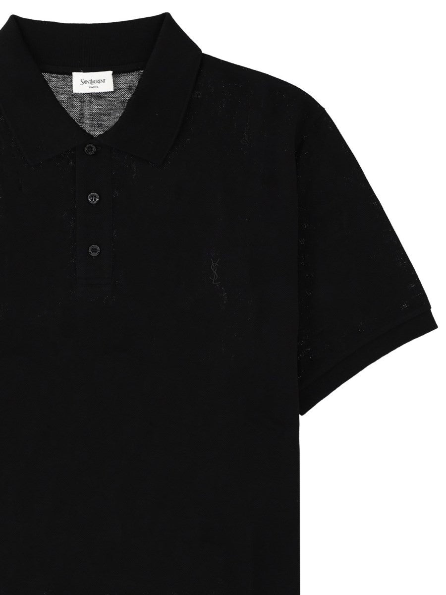 Saint Laurent Polo Cassandre In Cotone