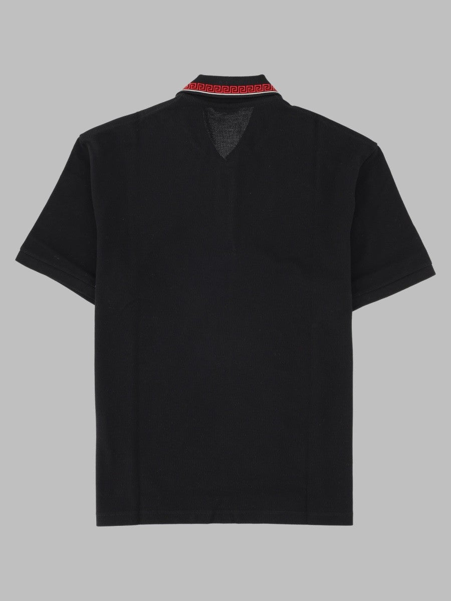 Versace Polo Con Logo E Ricamo 