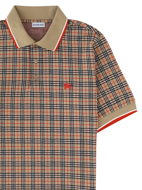 Burberry Polo in misto cotone Check