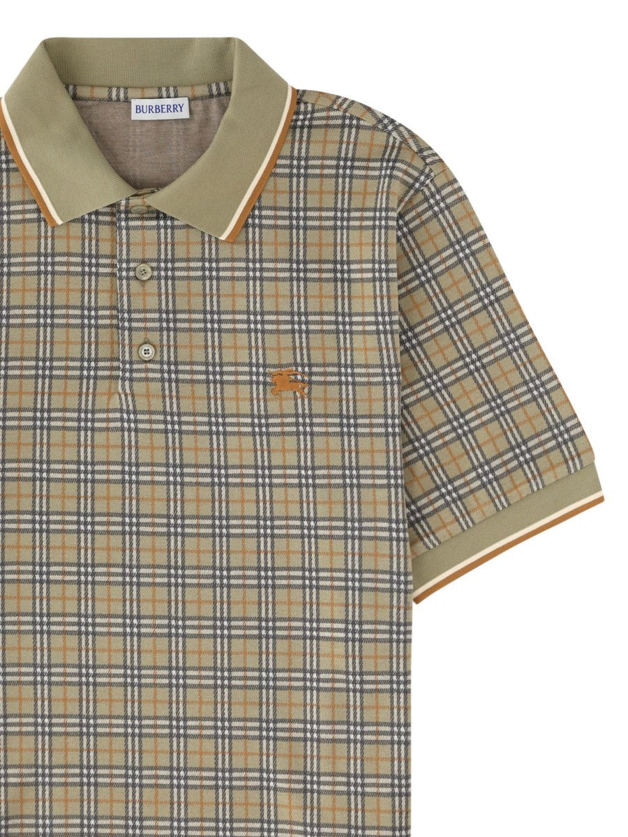 Burberry Polo in misto cotone Check