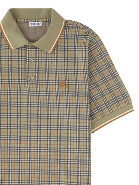 Burberry Polo in misto cotone Check