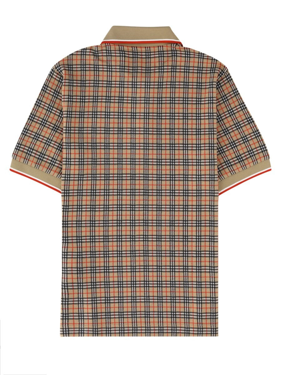 Burberry Polo in misto cotone Check