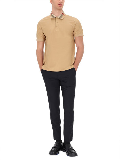 Burberry POLO SHIRT WITH "CHECK" COLLAR