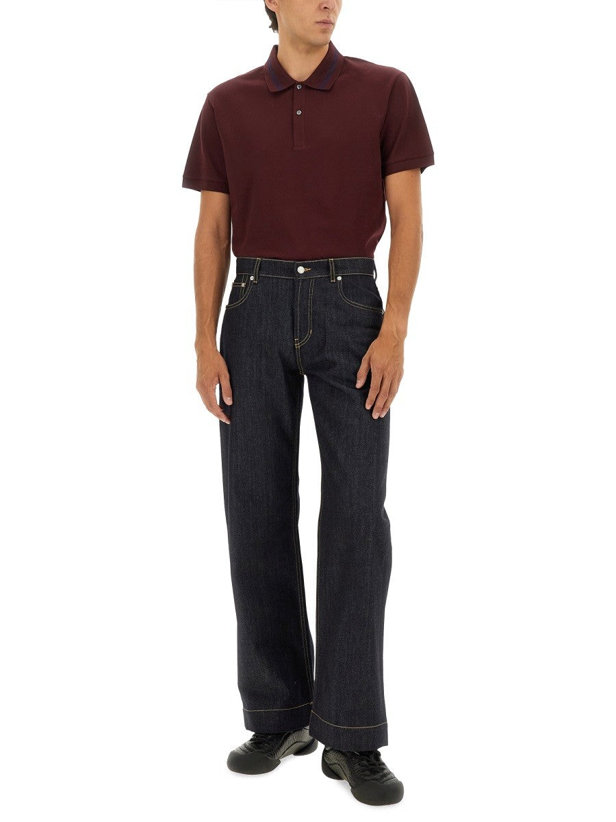 Alexander Mcqueen POLO SHIRT WITH LOGO ON THE COLLAR