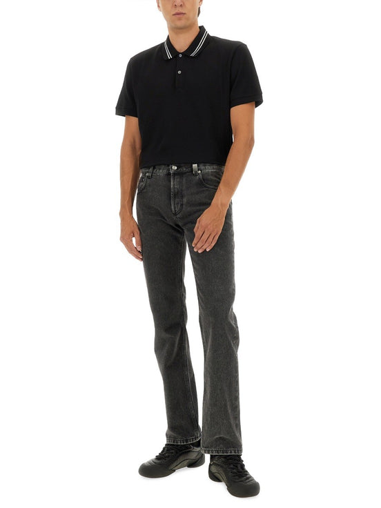 Alexander Mcqueen POLO SHIRT WITH LOGO ON THE COLLAR