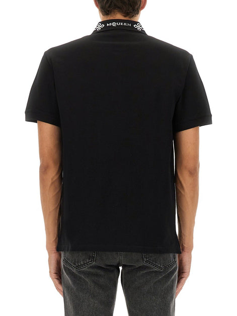 Alexander Mcqueen POLO SHIRT WITH LOGO ON THE COLLAR