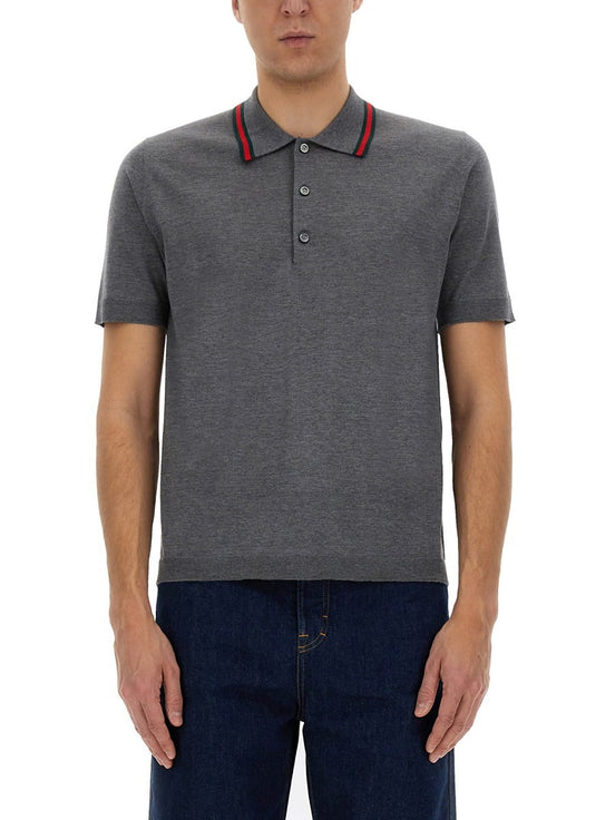 POLO SHIRT WITH WEB PATTERN