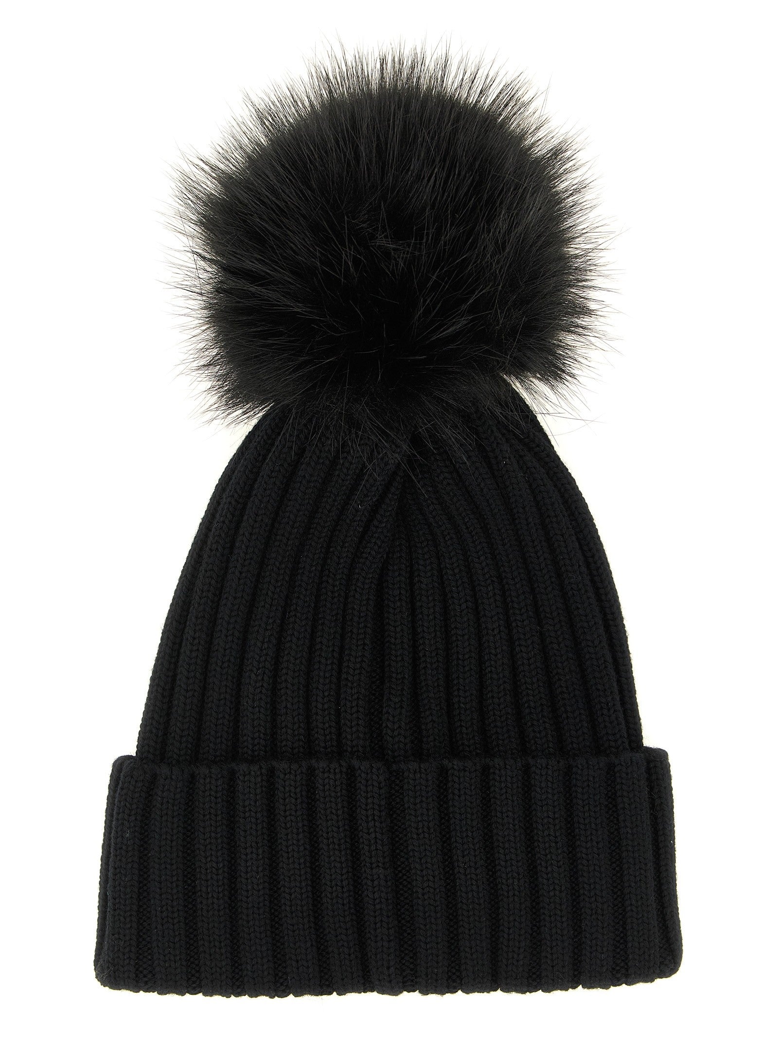 Pompon wool beanie