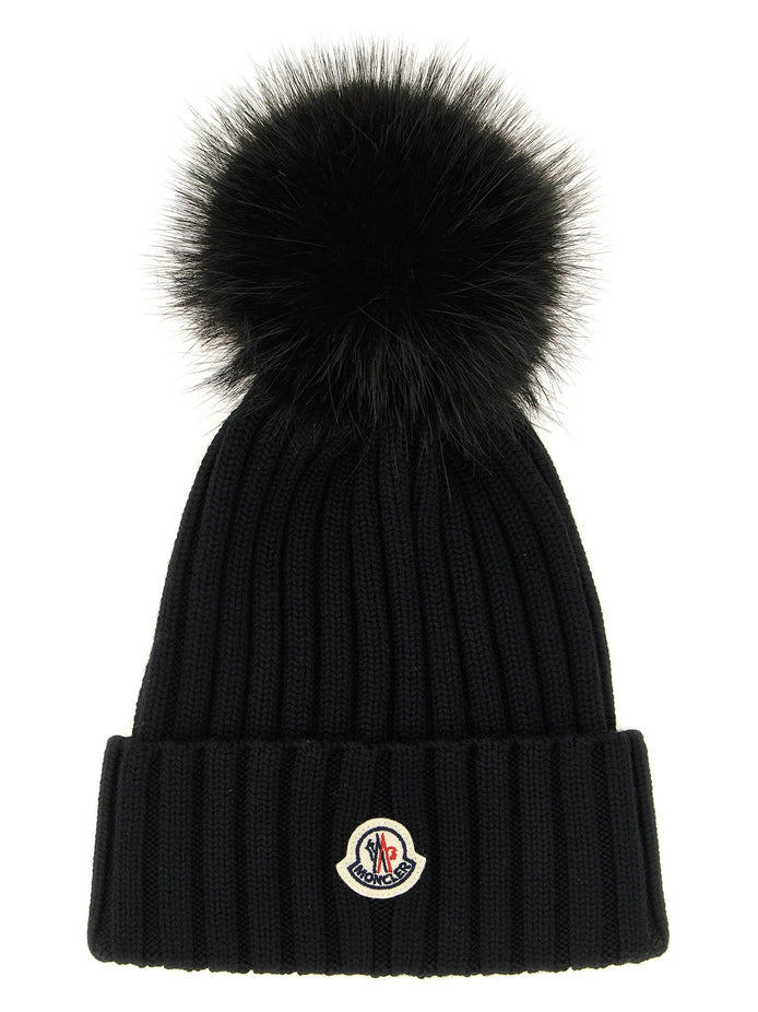 Pompon wool beanie