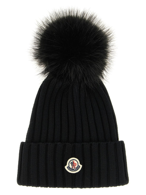 Pompon wool beanie