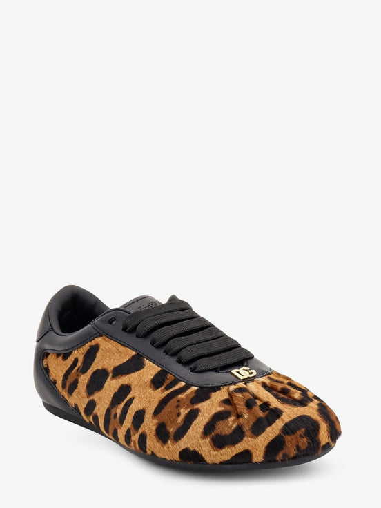 Ponyskin sneakers with metal DG logo