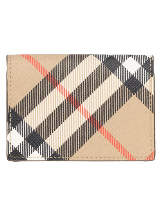 Burberry Portacarte a Libro con Stampa "Check"