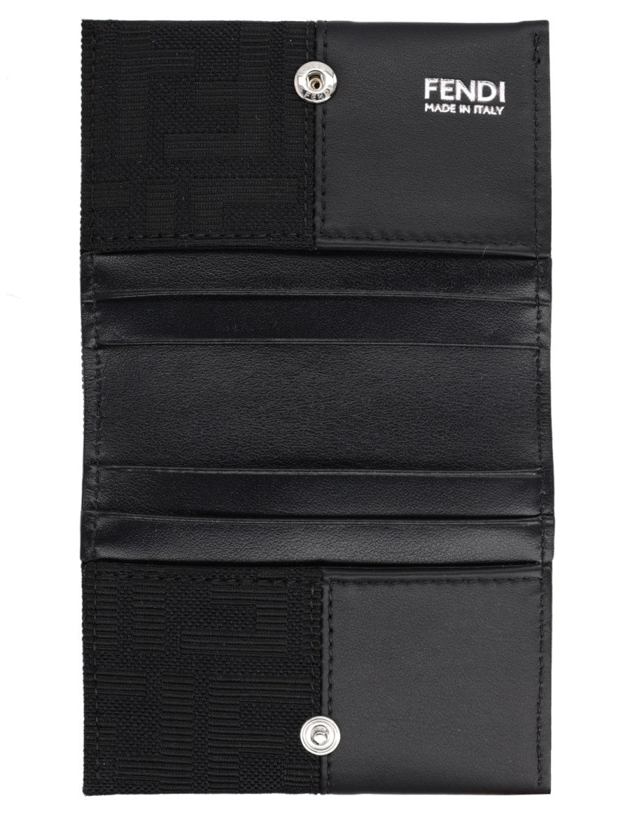 Fendi Portacarte FF con Fascia in Jacquard