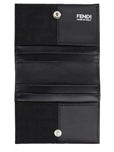 Fendi Portacarte FF con Fascia in Jacquard