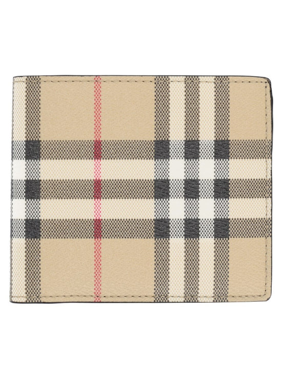 Portafoglio Bifold con Stampa "Check"