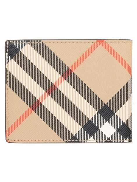 Burberry Portafoglio Bifold con Stampa Check