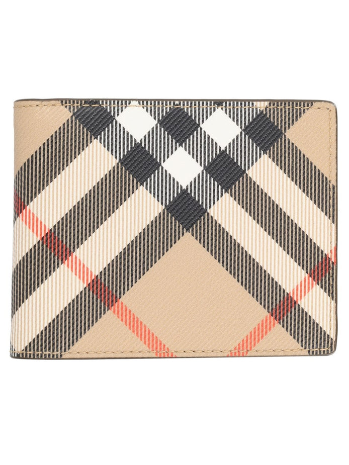 Portafoglio Bifold con Stampa Check