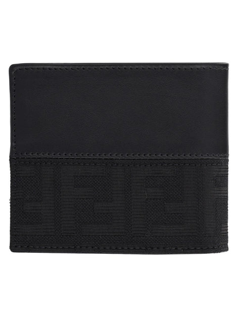 Fendi Portafoglio Bifold FF con Fascia in Jacquard