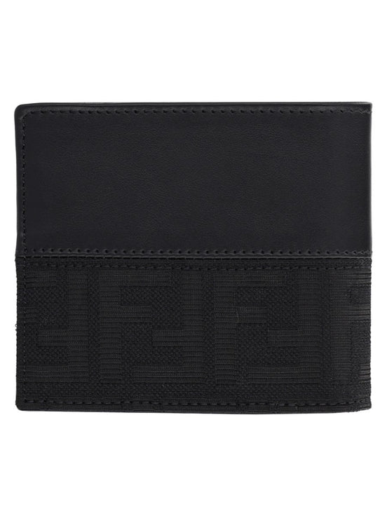 Fendi Portafoglio Bifold FF con Fascia in Jacquard
