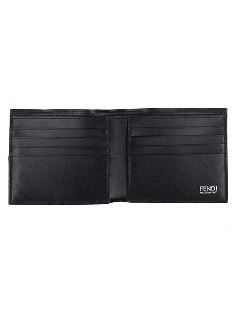 Fendi Portafoglio Bifold FF con Fascia in Jacquard