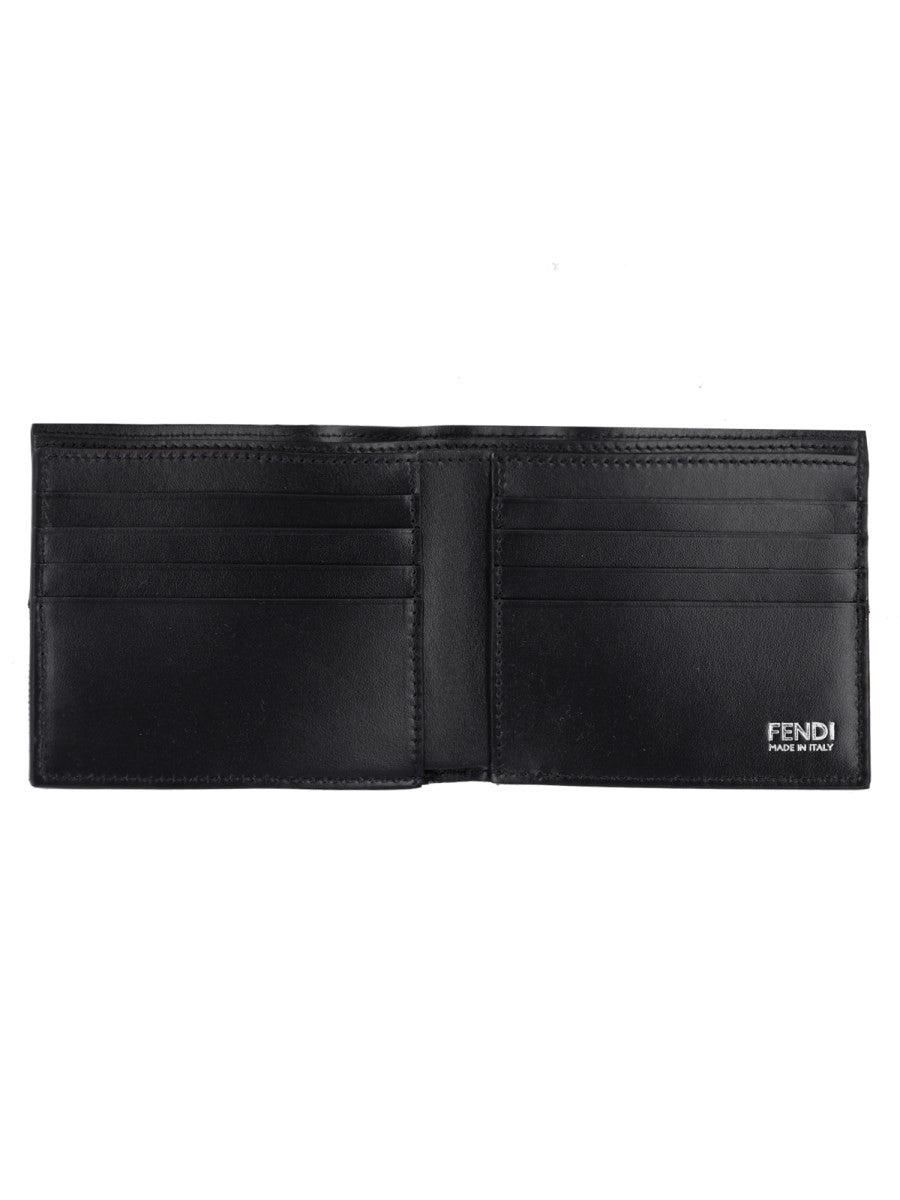 Fendi Portafoglio Bifold FF con Fascia in Jacquard