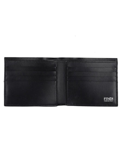 Fendi Portafoglio Bifold FF con Fascia in Jacquard