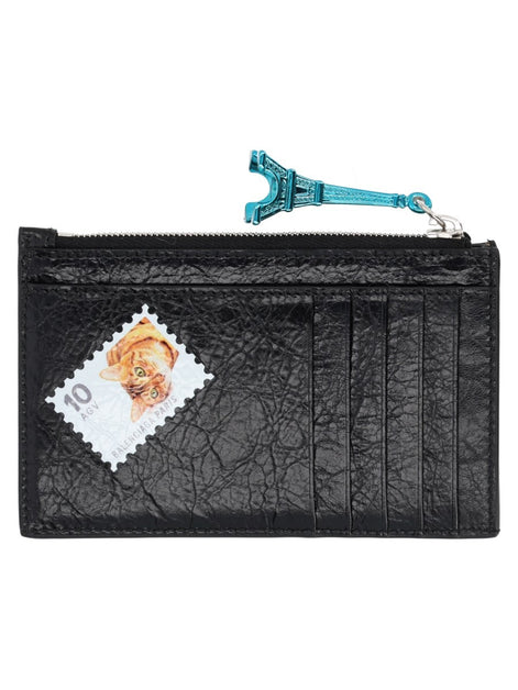 Balenciaga PORTAMONETE CON PORTACARTE IN PELLE
