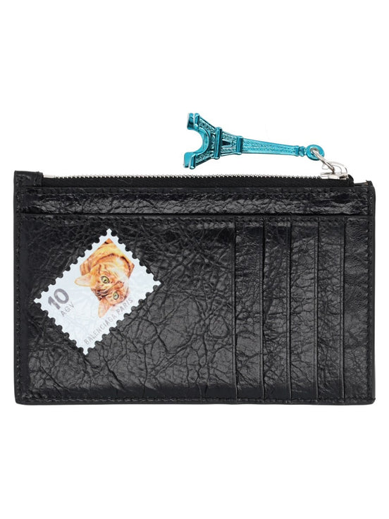 Balenciaga PORTAMONETE CON PORTACARTE IN PELLE