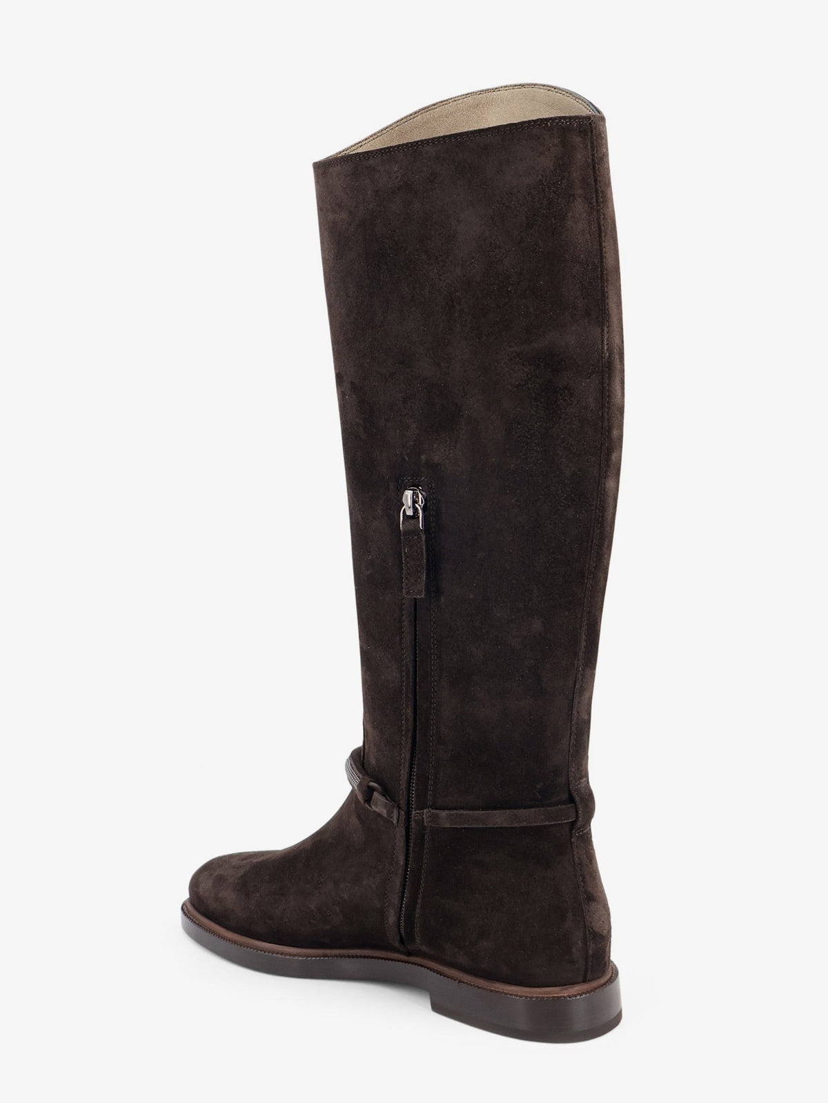Brunello Cucinelli Precious Strap Suede Boots