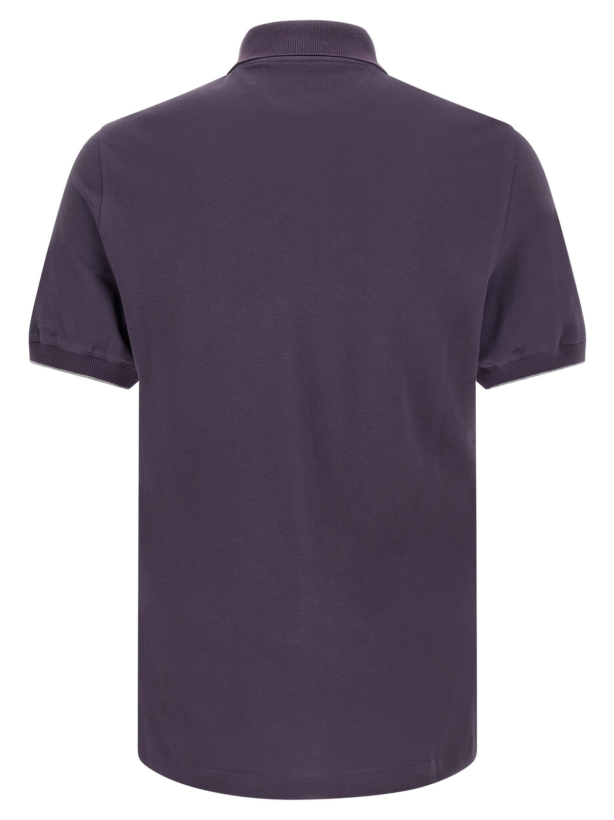 Brunello Cucinelli Purple logo embroidery polo shirt