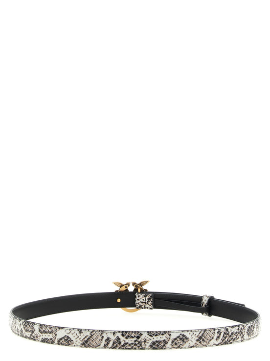Pinko Python print leather belt