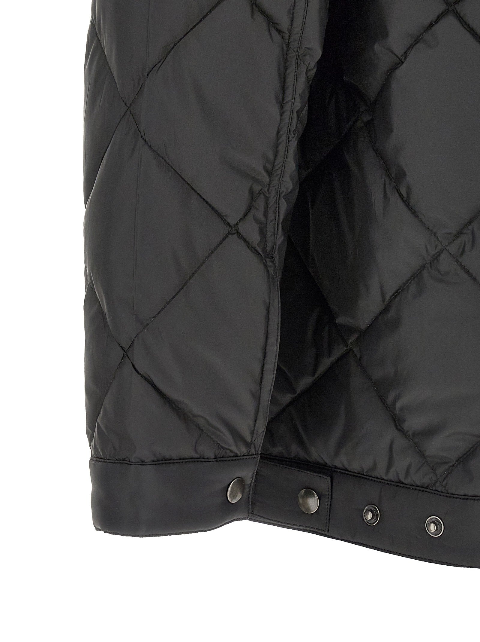 Quilted down jacket with logo