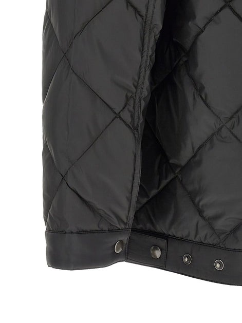 Quilted down jacket with logo