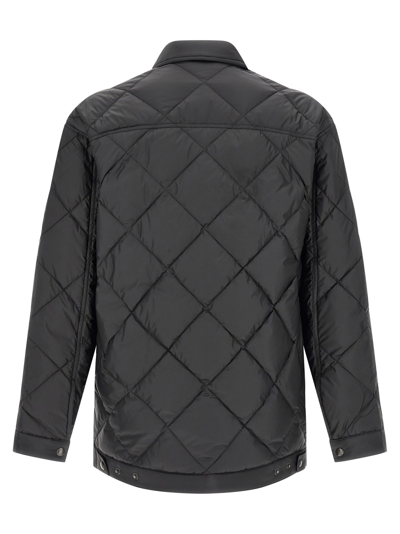Quilted down jacket with logo