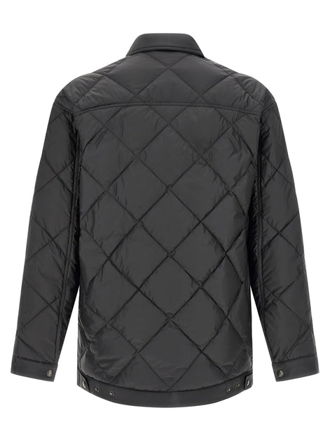 Quilted down jacket with logo