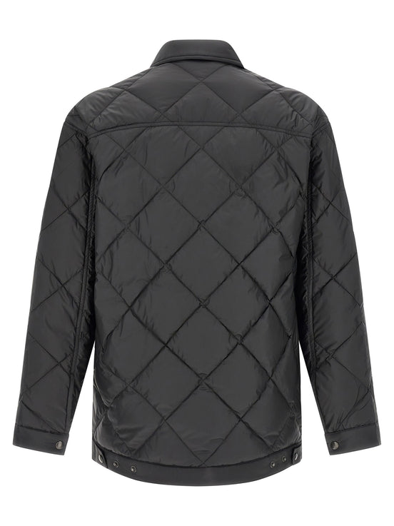Quilted down jacket with logo