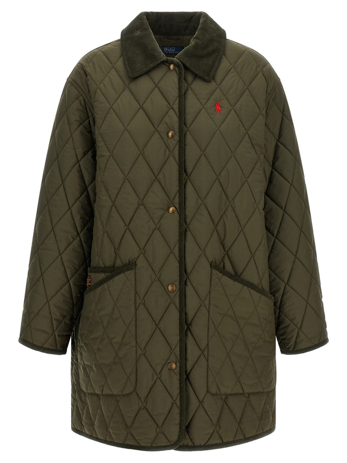 Quilted Padded Jacket With Embroidery