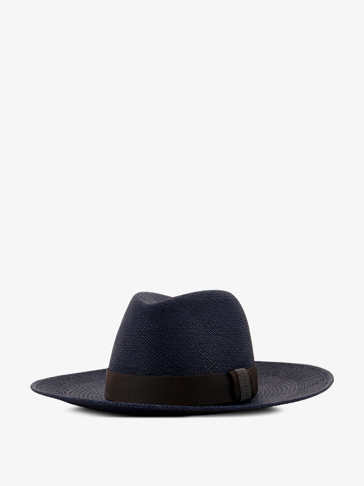 Brunello Cucinelli Raffia Fedora hat with Monili detail